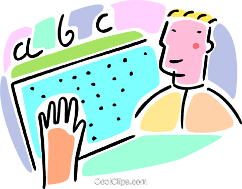 Learning Braille Royalty Free Vector Clip Art Illustration - Learning Braille Royalty Free Vector Clip Art Illustration (480x376)