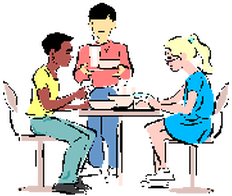 School Lunch Table Clipart - Sitting People Eating In Restaurant Png (900x748)