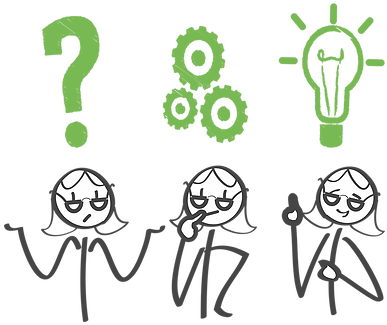 More People Will Want To Do Business With Your Company - Problem Solving Skills Cartoon (404x348)