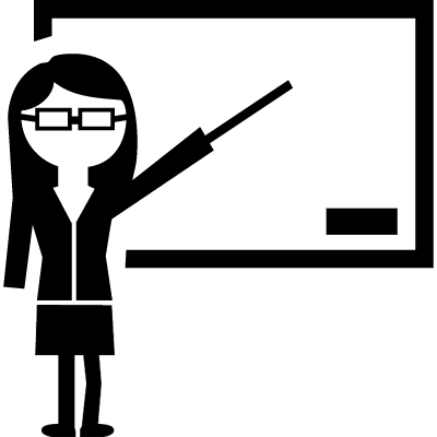 Teacher Showing On Whiteboard Vector - Teacher Black And White Png (400x400)