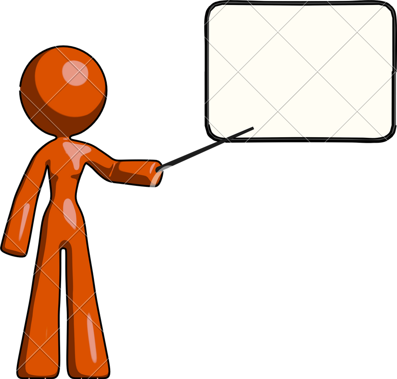 Mascot Woman Pointing At Dry-erase Board - Mascot Woman Pointing At Dry-erase Board (800x765)
