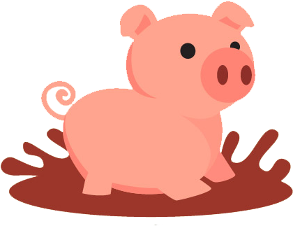 Pig In Mud Graphic - Heo Uống Cà Phê (451x338)