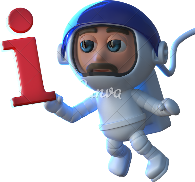 3d Cartoon Astronaut Floats In Space With An Information - Cartoon (800x746)