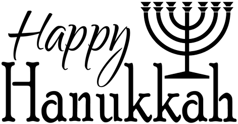 Happy Hanukkah - Happy Hanukkah Black And White (473x263)