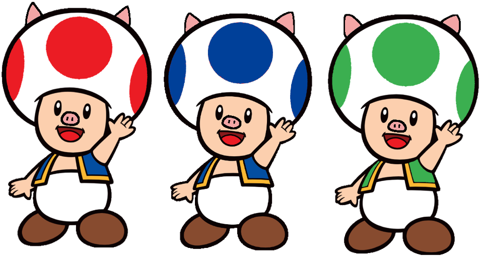 Three Toads As Three Pigs 2d For Stevenpepi By Joshuat1306 - Teal Toad Mario (1024x551)