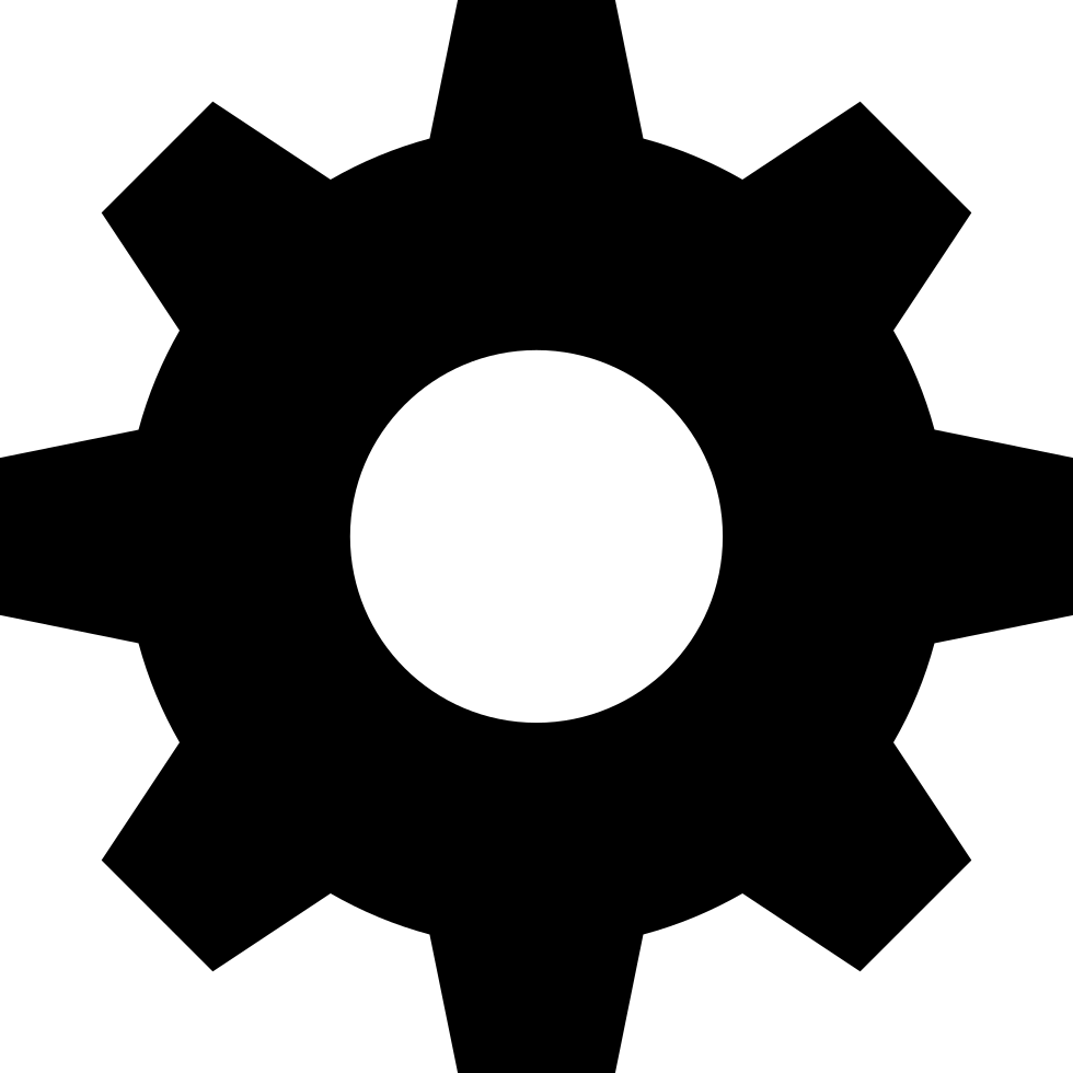 Setting Clipart Black Png - Transparent Background Gear Png (980x980)