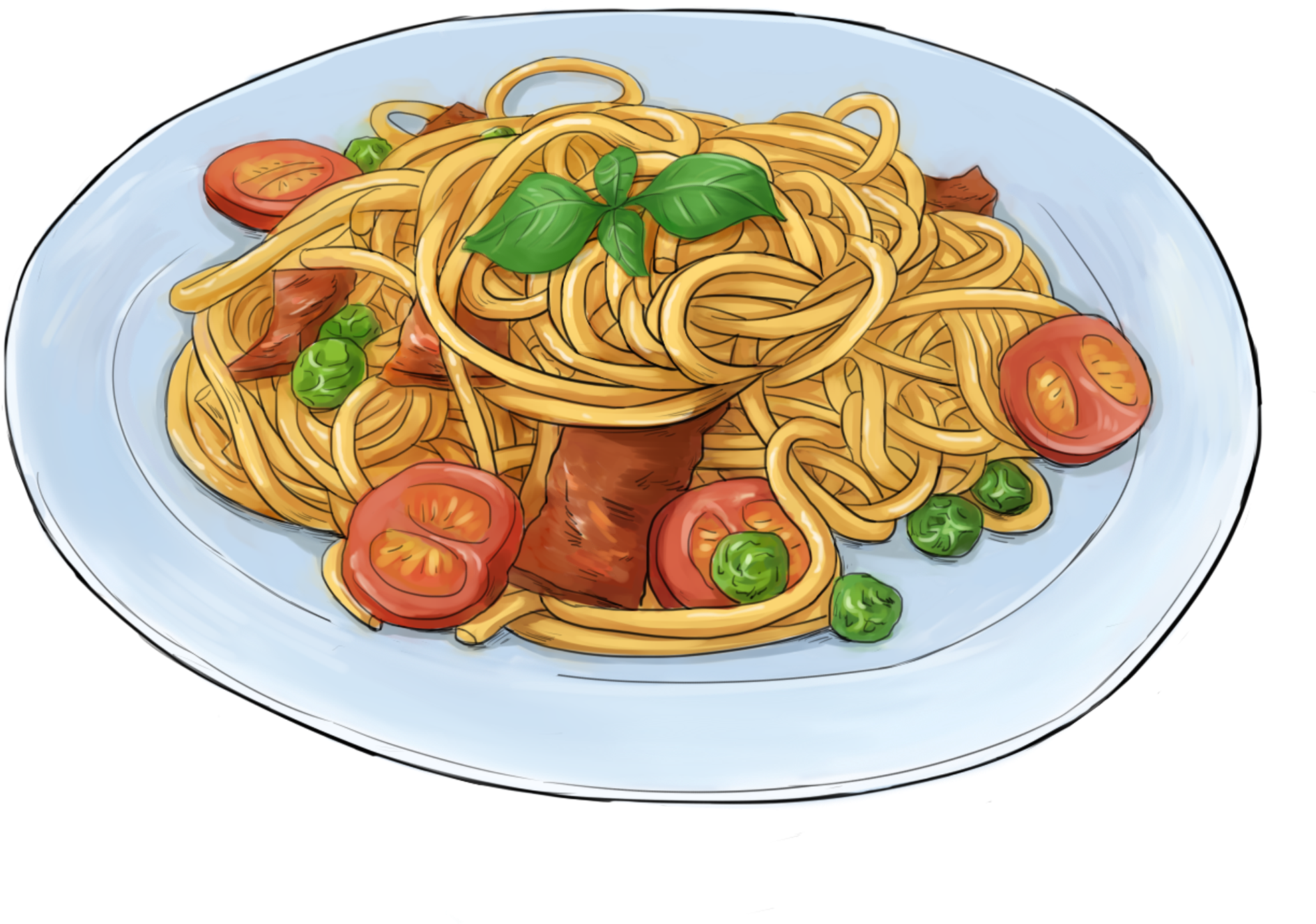 Element Vector Cuisine Illustrator Png And Psd - Capellini (2000x2000)