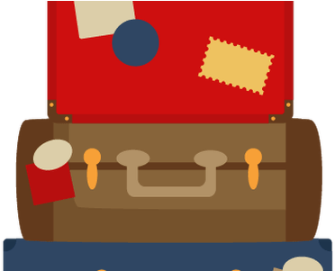 Luggage Clipart Stack - Stacked Suitcase Clipart (450x300)
