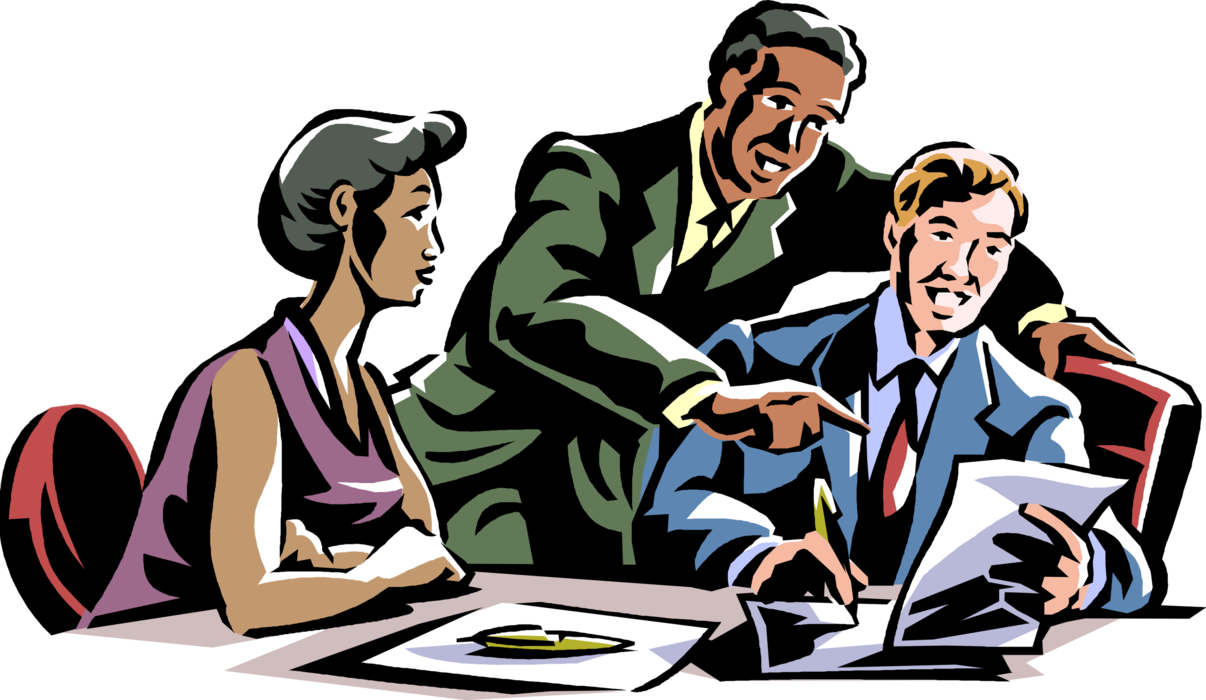 Panels Clipart Executive Meeting - Cartoon (1206x700)