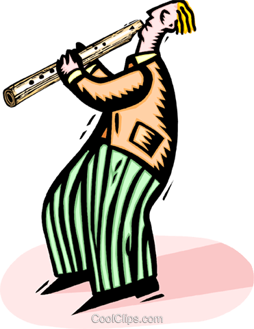 Flutist Royalty Free Vector Clip Art Illustration - Illustration (371x480)
