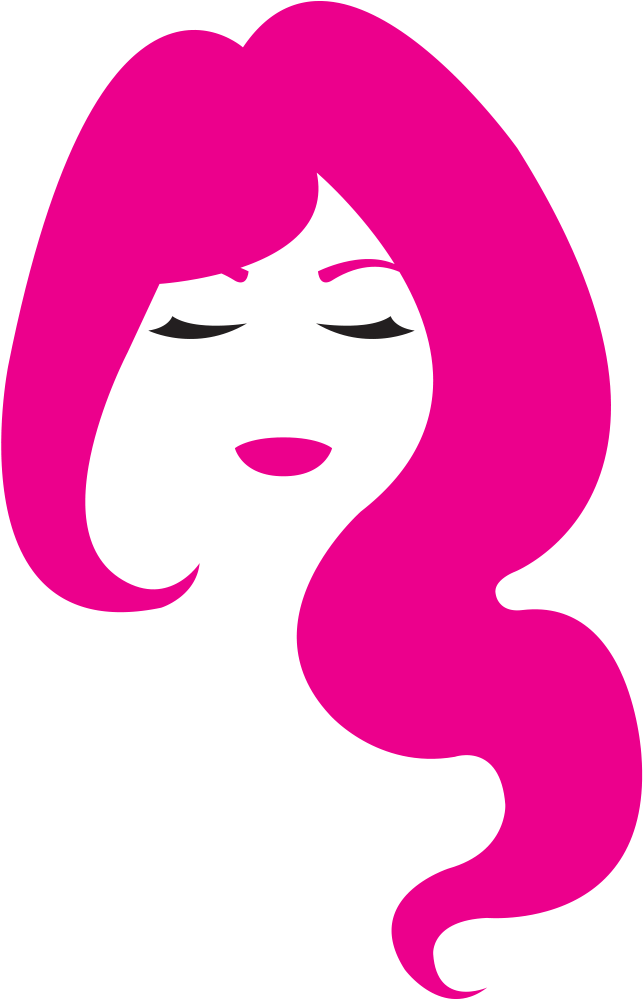 Pink Hair Clipart Pink Wig - Pink Hair Icon Png (657x998)