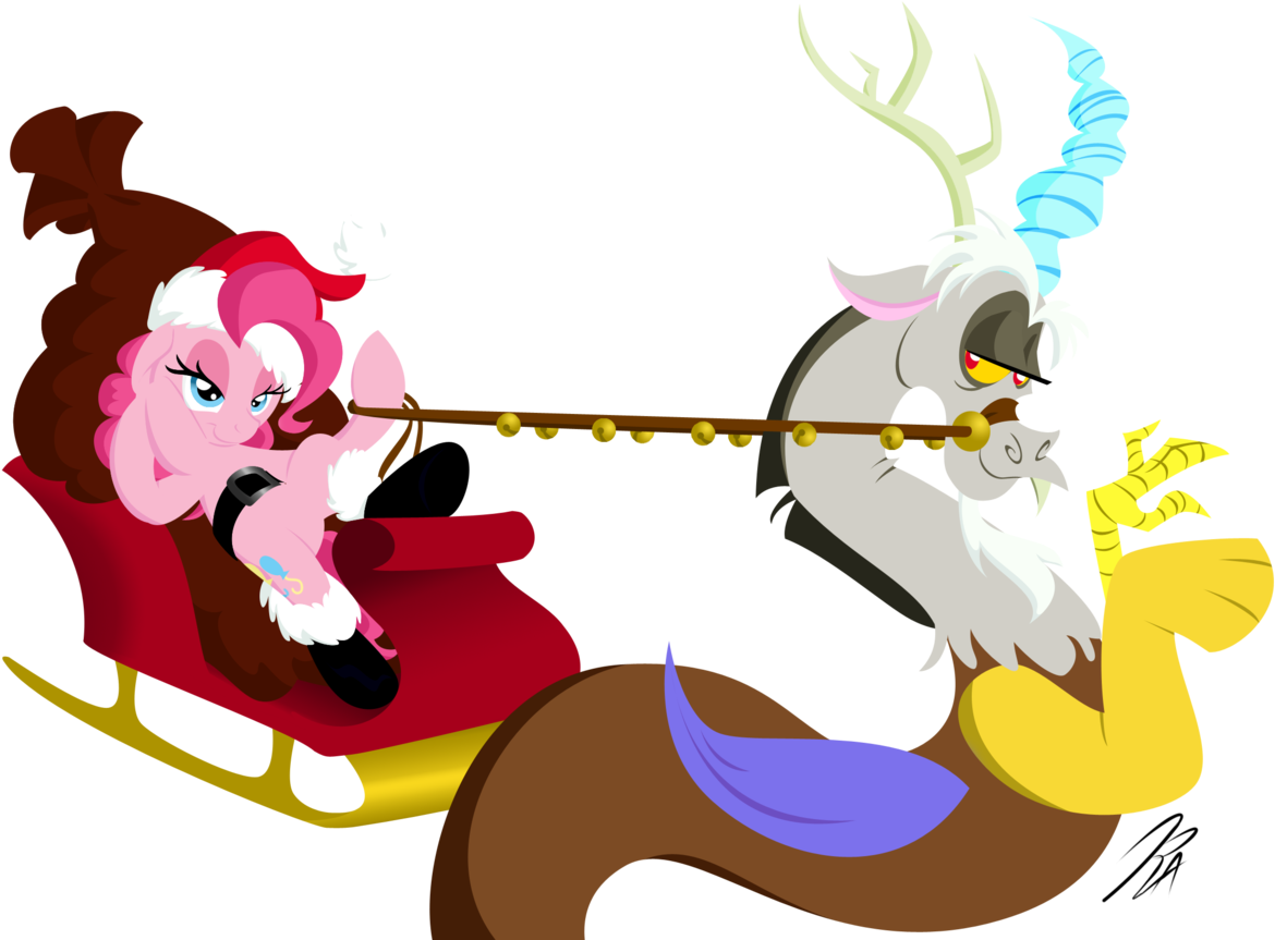 Rannva, Bells, Christmas, Discopie, Discord, Edit, - Пинки Пай И Дискорд (1280x902)