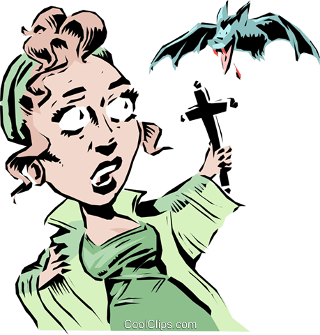 Cartoon Vampire Fighter Royalty Free Vector Clip Art - Cartoon Vampire Fighter Royalty Free Vector Clip Art (459x480)