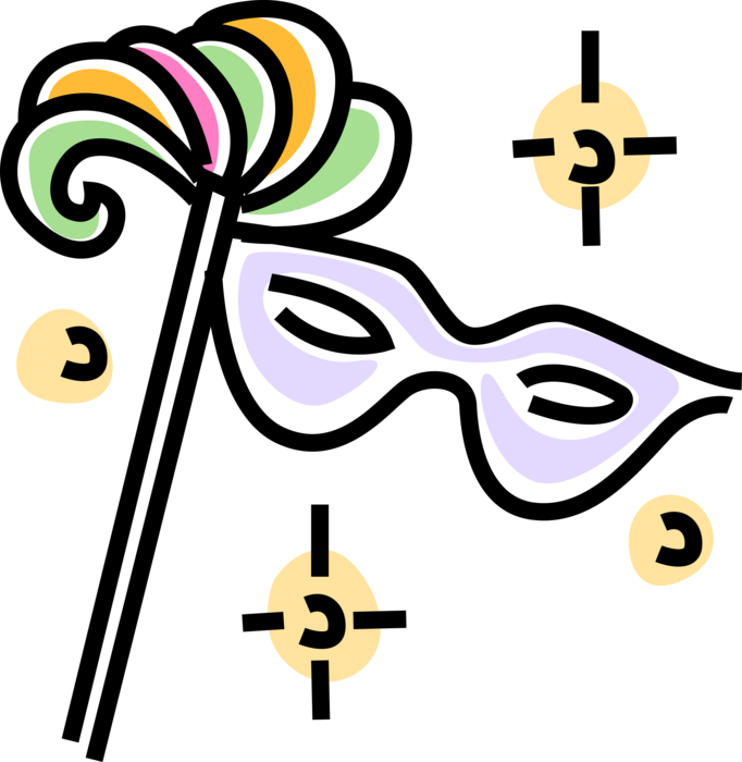 Vector Illustration Of New Orleans Mardi Gras, Shrove - Masquerade Mask Clip Art (682x700)
