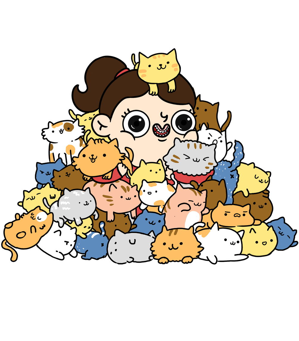 Cat Lady By Drawmarsoya Cat Lady By Drawmarsoya - Cartoon (1024x1229)