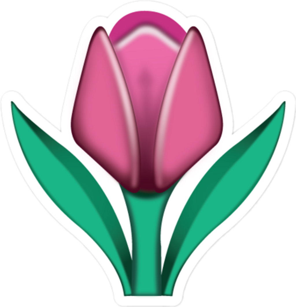 Superimpose Picsart Rose Flower Outline White Red Love - Tulip Emoji (1024x1064)