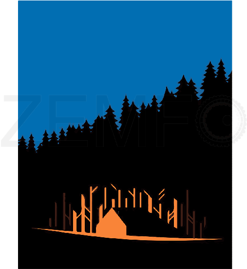 Peaceful Cabin In The Woods - Minimalist Winter Illustrator (550x550)