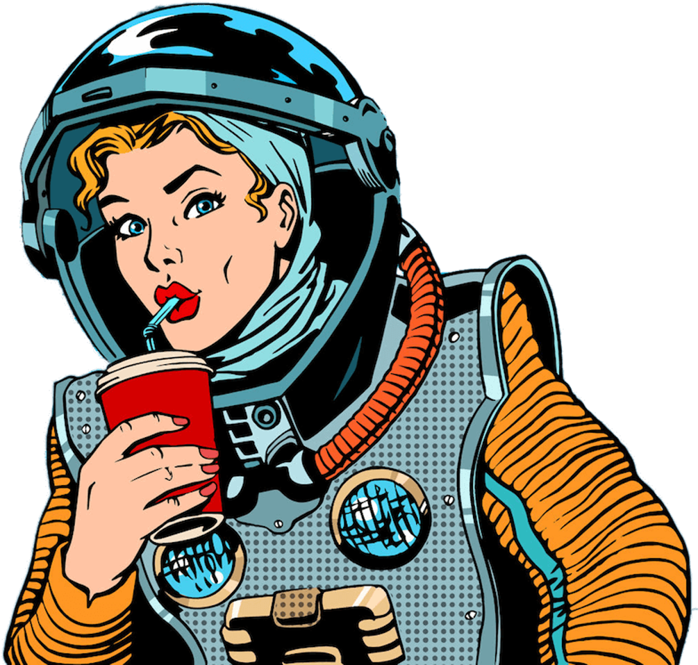 Astronaut Freetoedit Girl Galaxy Galaksi Space Uzay - Pop Art Astronaut (1024x1024)