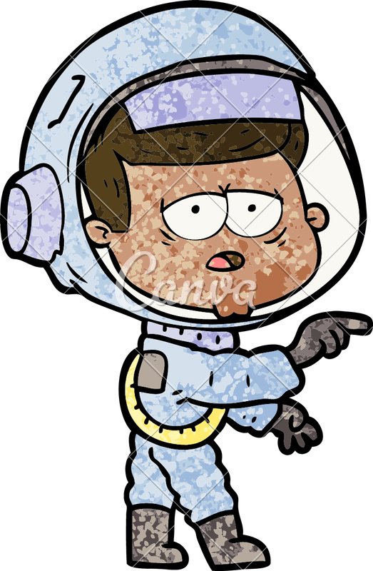Cartoon Tired Astronaut - Vector Graphics (523x800)