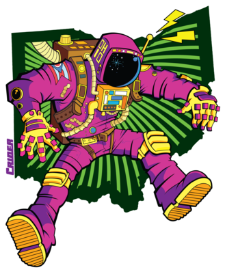 Astronaut Purple 400sq Original - Sticker Astronaut Png (400x400)