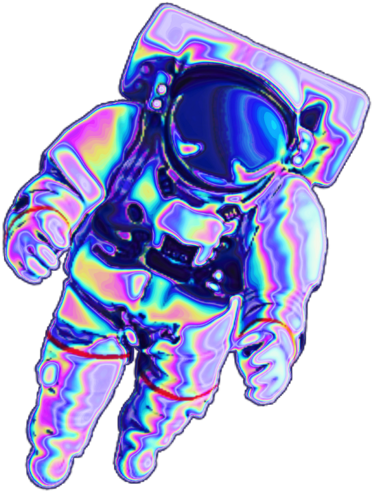 Astronaut Space Holo Holographic - Illustration (1024x1024)