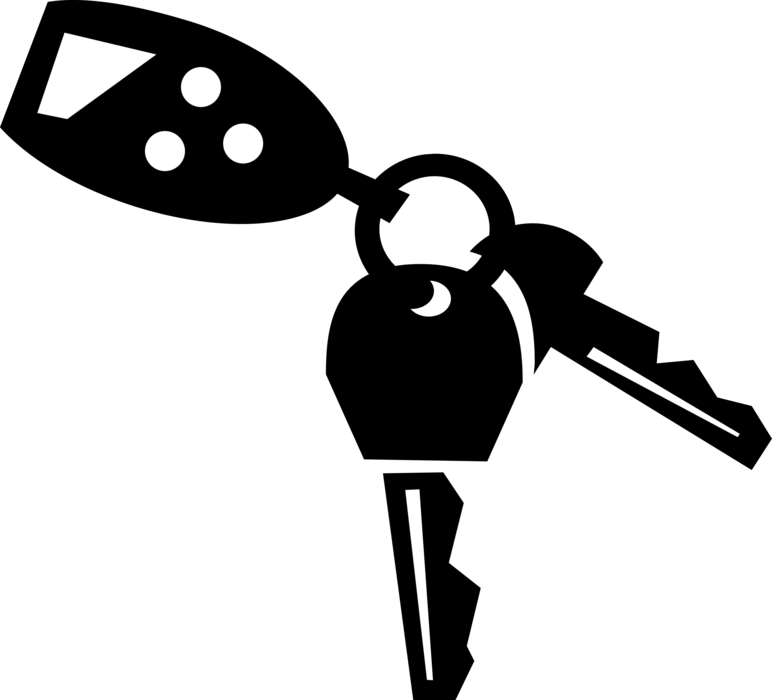 Keys On Keychain - Chave Com Chaveiro Vetor (772x700)