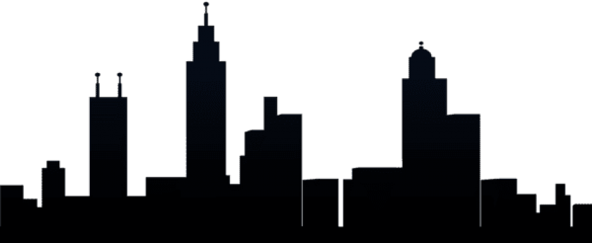 Free Png City Silhouette Png - City Silhouette Clipart (850x349)