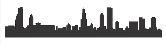 Chicago Skyline Silhouette Stencil City - Anatomy Of A Chicago Hot Dog (564x564)