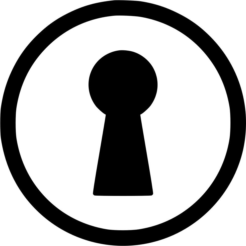 Svg Black And White Keyhole Vector Metal - Download Clipart (981x982)