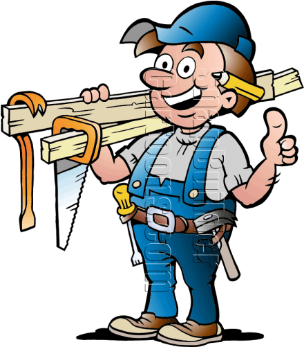 Cartoon Picture Of Carpenter (500x500)