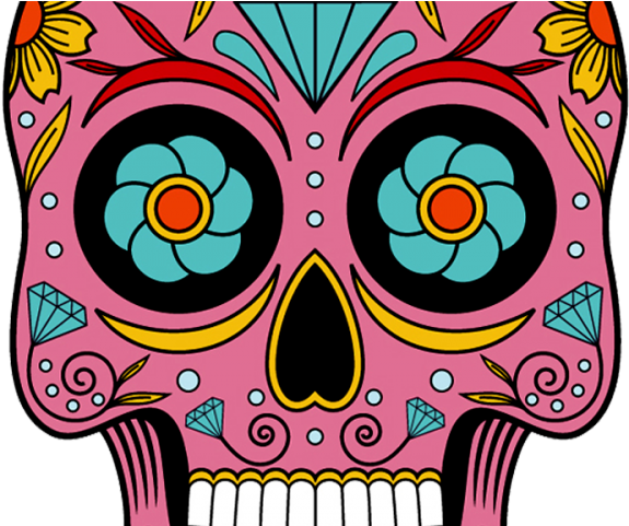 Sugar Skull Clipart Sweet - Caveira Mexicana Png (640x480)