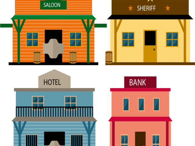 Town Clipart Line Art - Town Building Clipart (640x480)