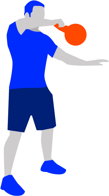 Kettlebell Clipart Kettlebell Swing - Racketlon (453x950)