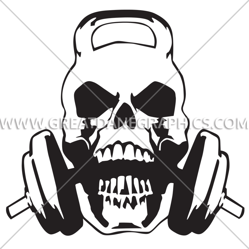 Kettle Bell Chew Production Ready Artwork For Ⓒ - Skull And Weights (825x825)