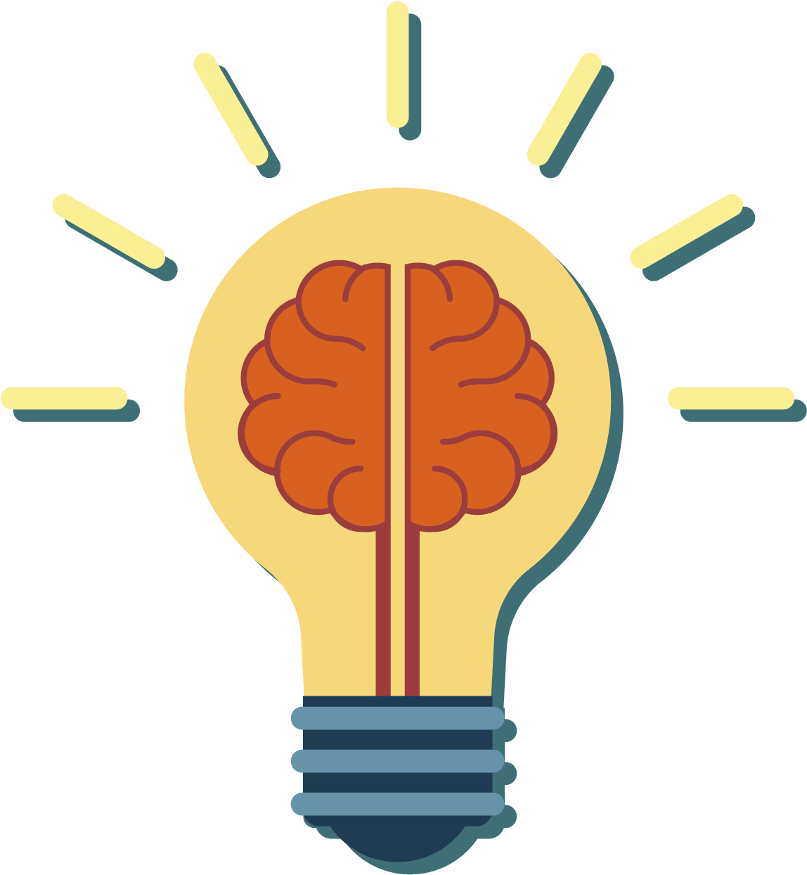 You Know That Feeling When You've Just Arrived At Work - Light Bulb Brain Vector Png (1500x1500)