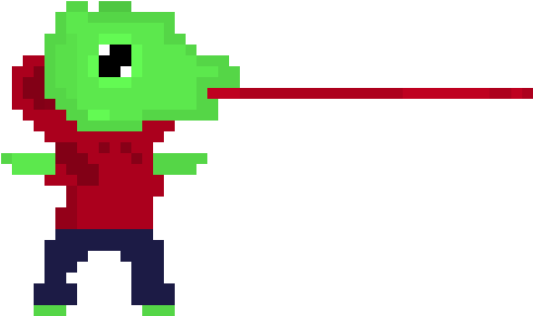 Chameleon Man - Pixel Art Chameleon (560x370)