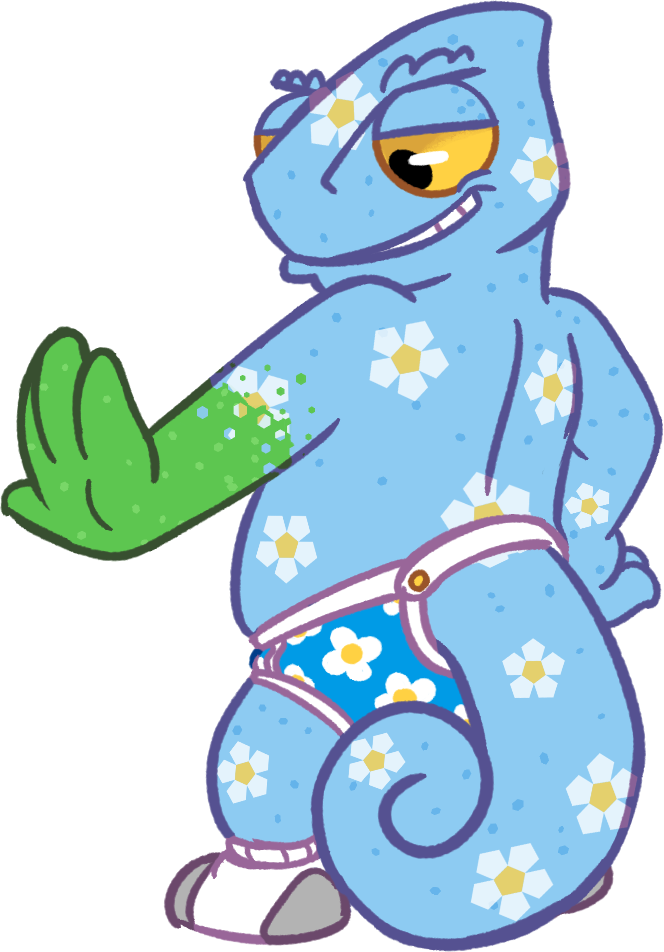 Smug Chameleon By Goronic - Cartoon (664x952)