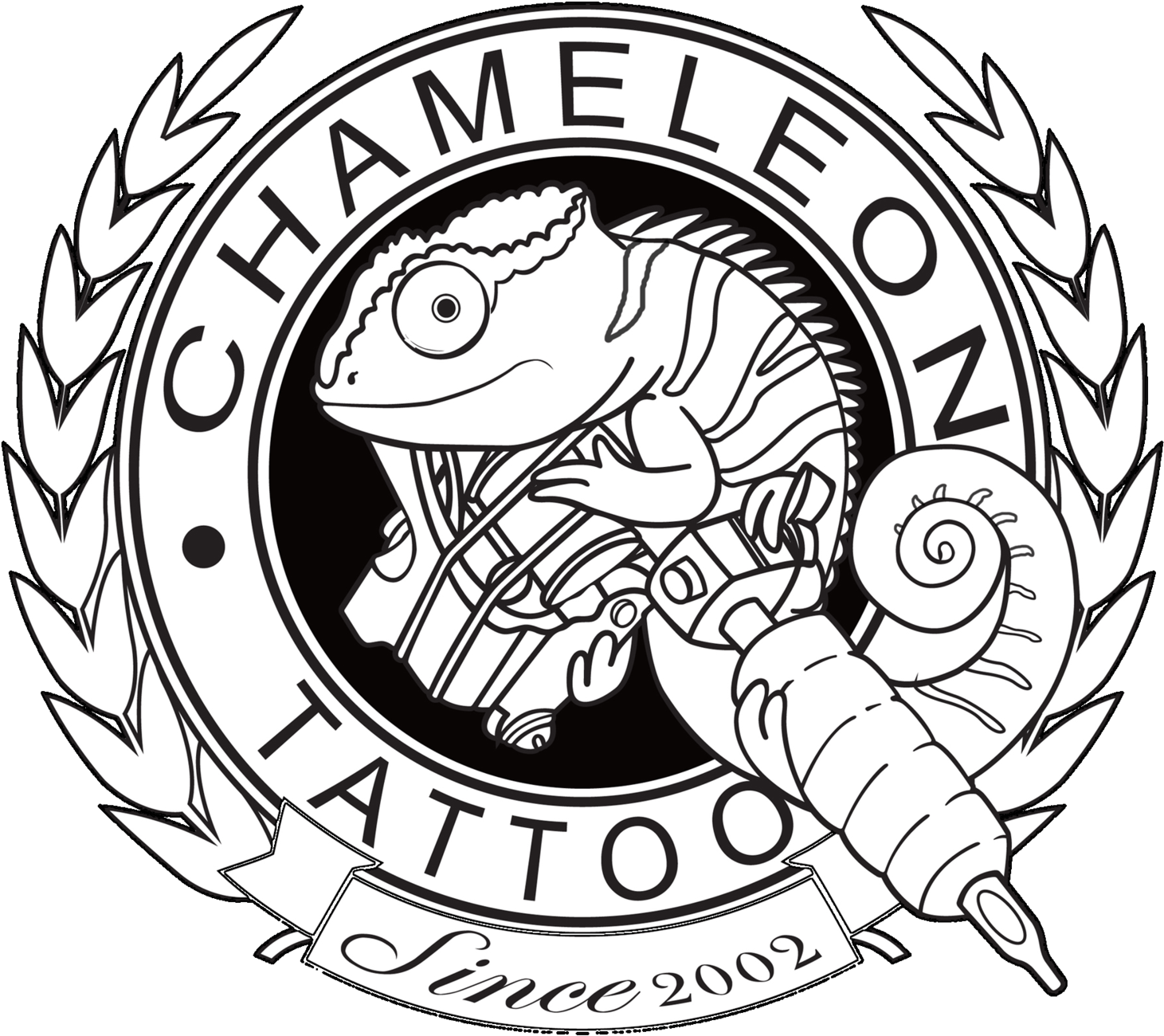 Chameleon Drawing Tattoo - Chameleon Tattoo Studio (1500x1329)