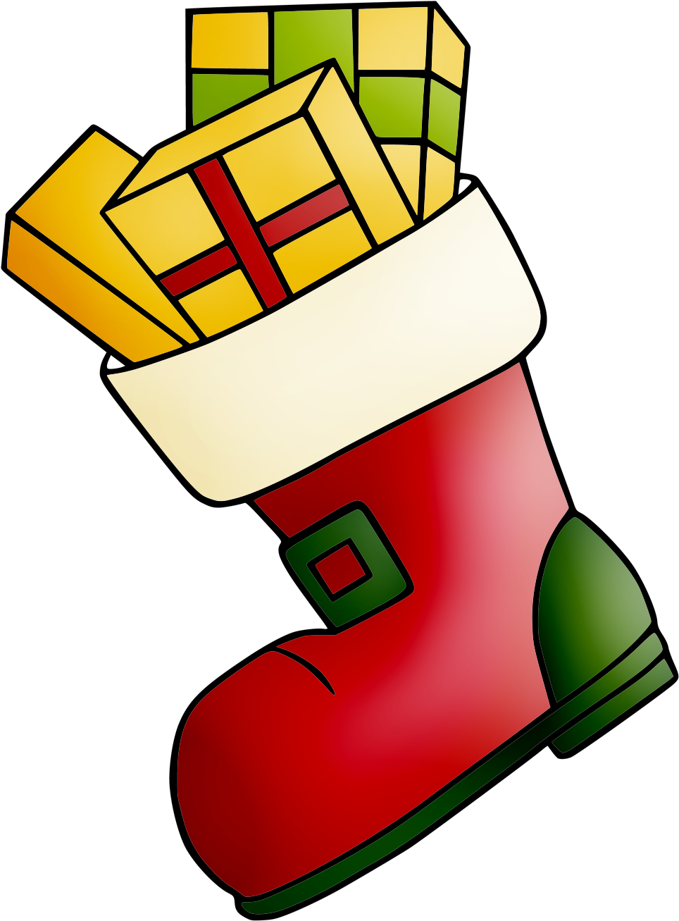 Christmas Boot With Gifts Clip Art - Christmas Boot With Gifts Clip Art (1058x1359)