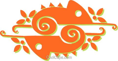 Chameleons Royalty Free Vector Clip Art Illustration - Chameleons Royalty Free Vector Clip Art Illustration (480x250)