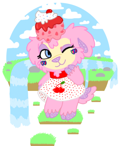 Random Doodle Of Fairy Floss In A Colored Line Style - Cartoon (421x514)