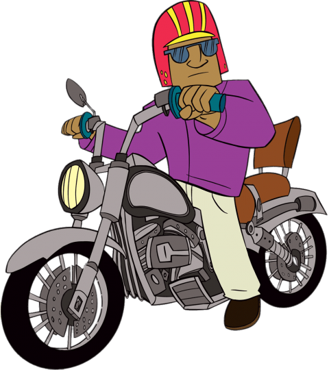 Free Png Download Harry Bollywood On His Motorcycle - Cartoon (480x540)