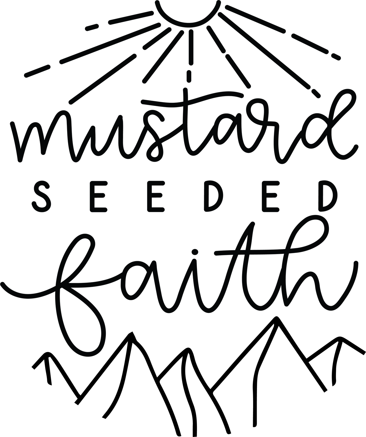 Faith Drawing Mustard Seed - Line Art (1232x1472)