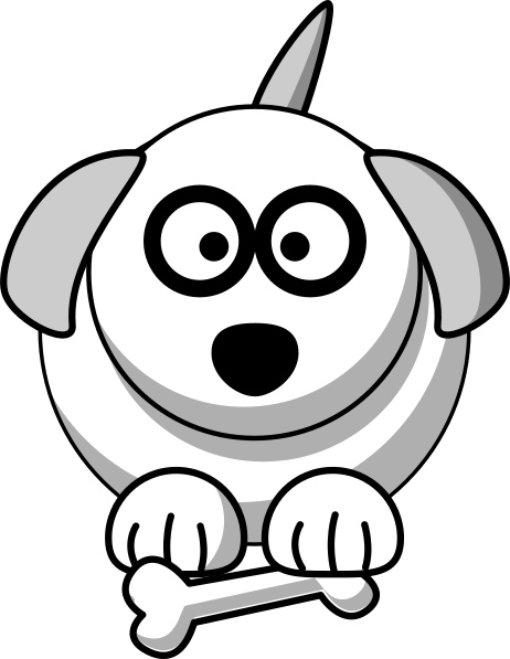 Black And White Cartoon Animals (462x597)