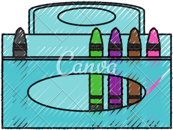 Crayons In Box Vector Icon Illustration - Illustration (800x800)