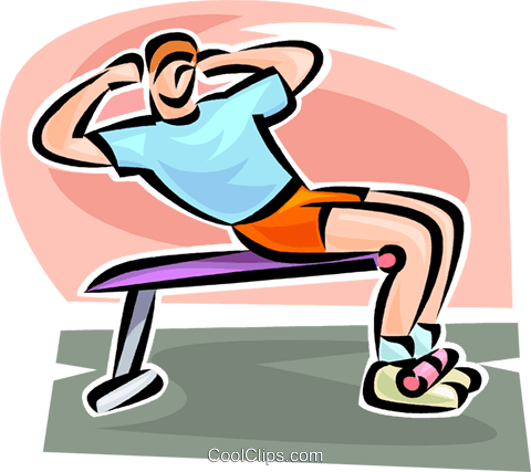 Man Doing Sit-ups Royalty Free Vector Clip Art - Illustration (480x427)