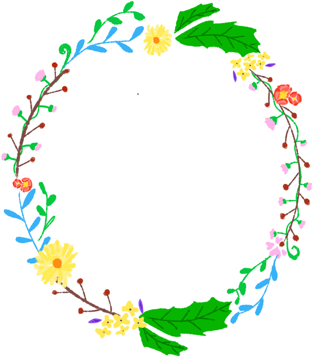 Wreath Corolla Floral - 무료 일러스트 Png (1280x1280)
