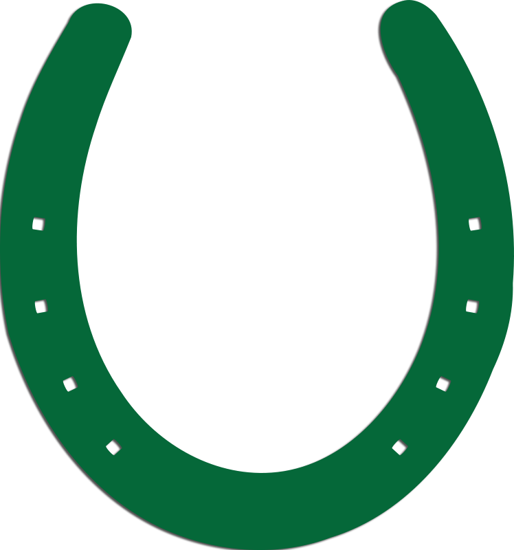 Horseshoe Clipart Wreath - Green Horse Shoe (748x800)