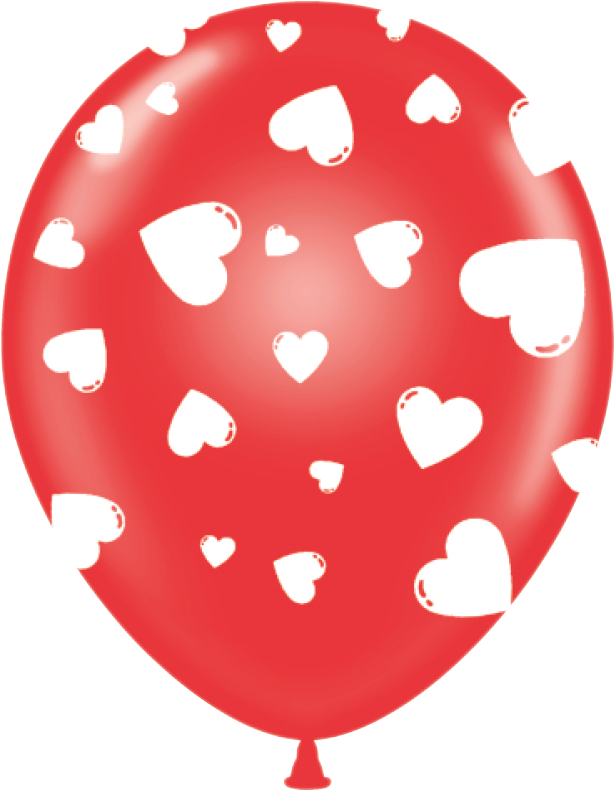 11" Tuf Tex All Over Imprints All American Balloons - Transparent Red White Balloon (800x800)