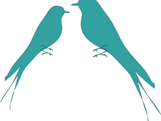 Love Birds Clipart Border - Bird Silhouette (640x480)
